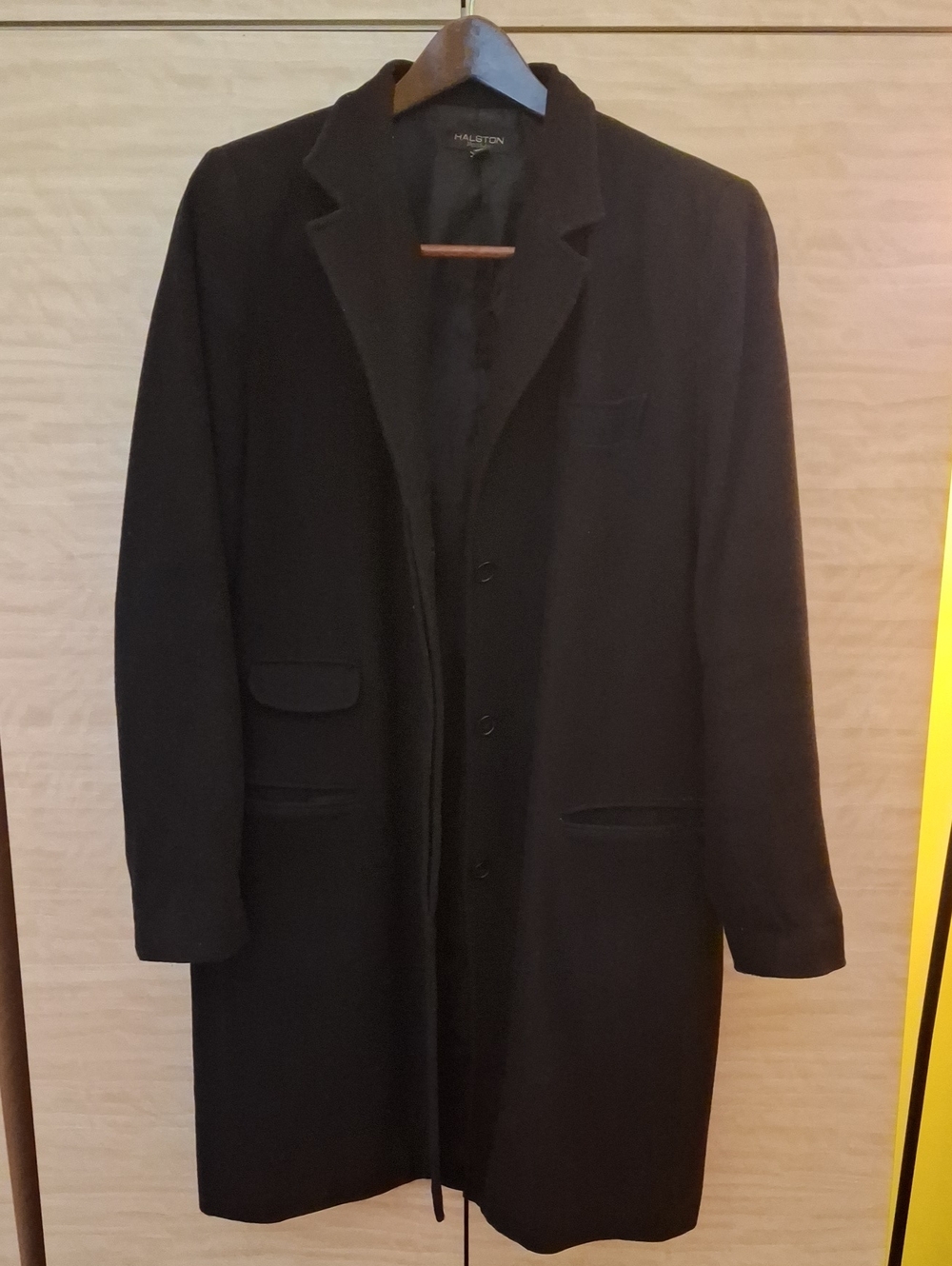 Halston Heritage Black Women's Long Single-Breasted Coat